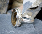 Large Vintage Smoky Quartz RING - Sterling Silver- uk size T (us 9.5) - 8.5g