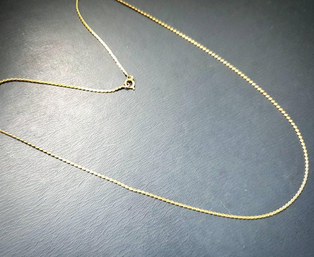 9ct GOLD Snake Style CHAIN Necklace - 18" Long - Hallmarked - 2.7g