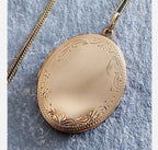 Large 9ct GOLD CELTIC SCROLL Locket Necklace on 20" Chain - 9.3g