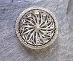 Antique Silver FILIGREE STAR Brooch - Sterling Pin - 7.8g