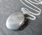 Sterling Silver RED JASPER Agate Locket Necklace  on 18" chain  - 12.2g