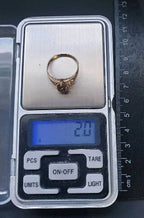 Vintage 9ct GOLD Smoky Quartz Ring - Size uk P (us 7.5) - 2g