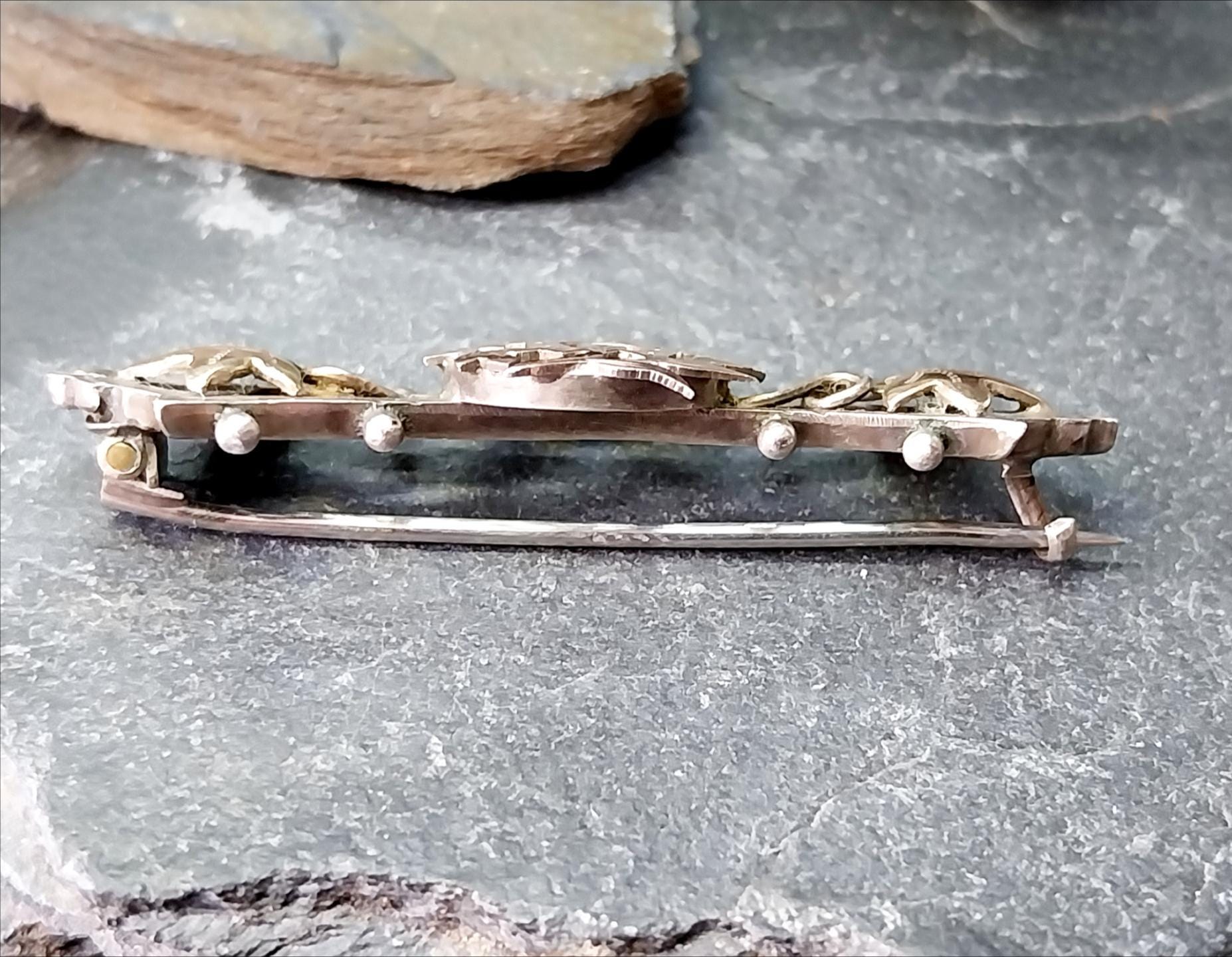 VICTORIAN Sweetheart Brooch - Horseshoe Chester Sterling Silver c 1902 - 3.9g