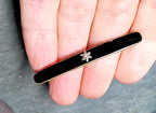 Victorian FRENCH JET BROOCH - with Star and seed pearl - 3.7g