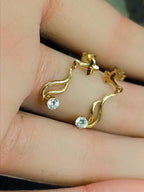 Vintage 9ct Gold Twist DROP EARRINGS - Dangling - 0.6g