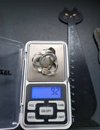 Vintage Modernist Moss Agate Silver Brooch - Sterling Silver - 9.2g