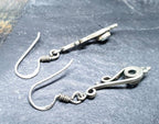 Sterling Silver Dangle Earrings - with Turquoise Blue Stone - 2.4g