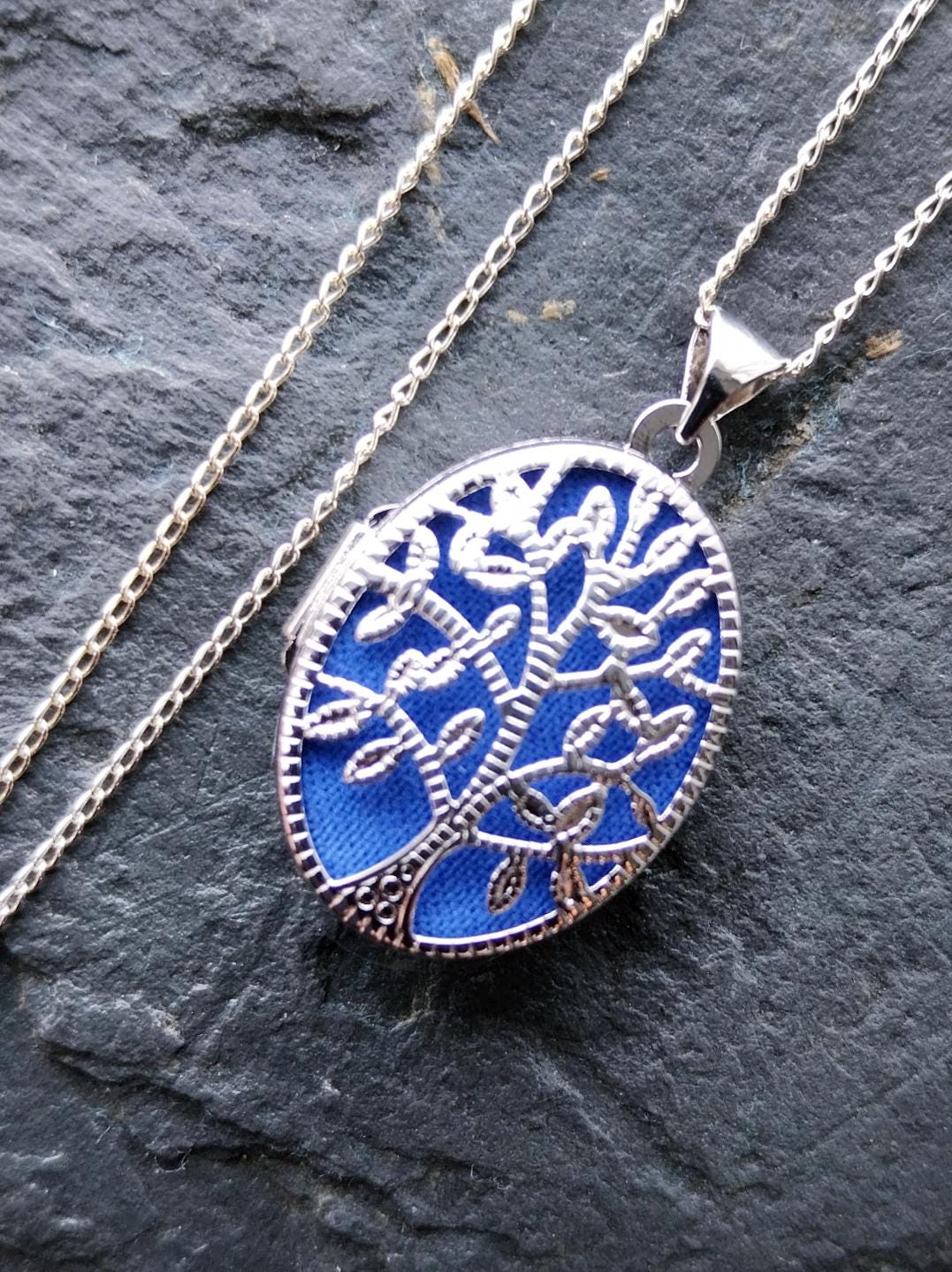 Vintage Tree of Life LOCKET - Sterling Silver with 16" Chain - 2.9g
