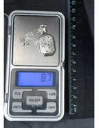 Vintage Silver OCTAGONAL LOCKET - 2 flowers  on 18" Chain - 8.7g
