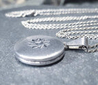Vintage SILVER Circle LOCKET with Star on 18" Chain - 3.1g