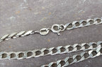 STERLING SILVER Curb Link Chain Necklace - 20" Long - 13.3g