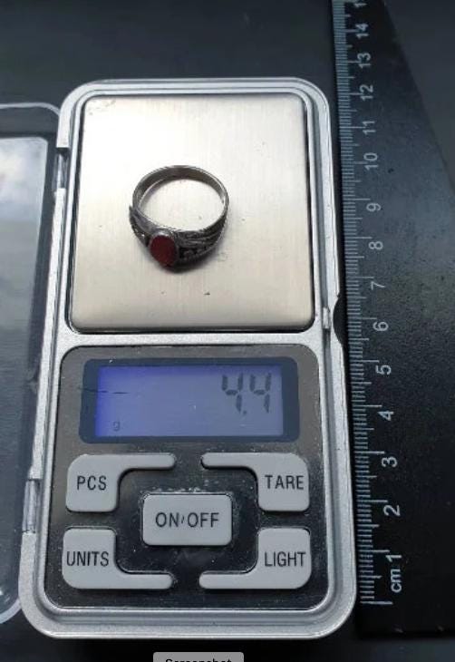 Vintage CARNELIAN STERLING SILVER Ring - uk size P 1/2 (us 8) - 4.4g