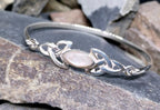 Kit Heath Sterling SILVER BANGLE Bracelet - with Mother Of Pearl - 8.9g