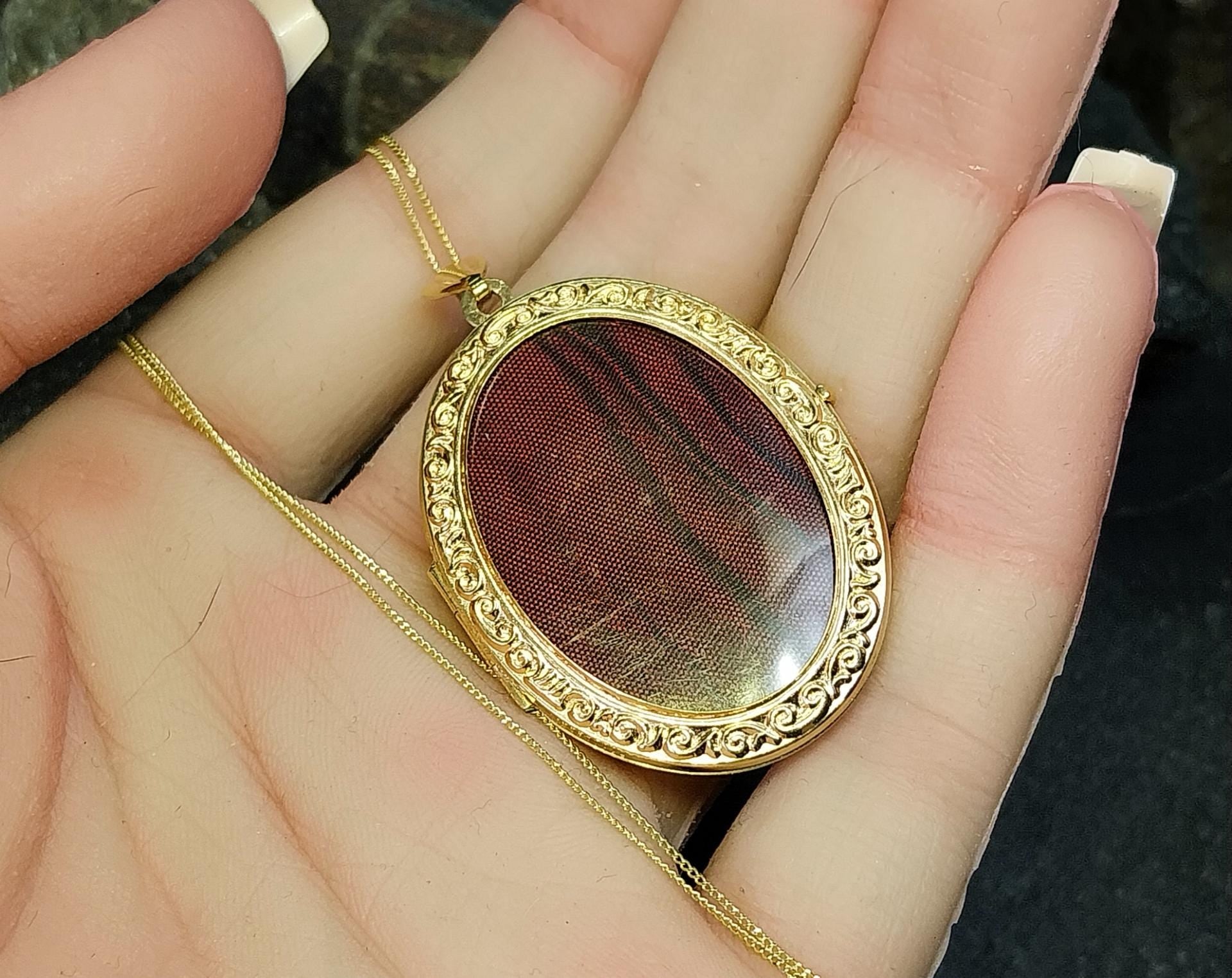 Vintage 9ct GOLD Open Photo Locket - up 4 photos on 20" Chain - 4.7g