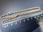 Vintage 9ct GOLD Rolo Belcher Triple Link Chain Necklace, 18" - 6.6g