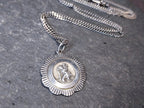 Vintage Georg Jensen St CHRISTOPHER Necklace Pendant on 18" Chain - 7.4g