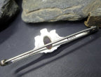 VICTORIAN AMETHYST BROOCH - Three Wise Monkeys Pin - Antique Silver