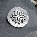 ANTIQUE SILVER BROOCH - Moving centre Spiral Star - Victorian 5.3g
