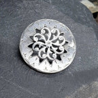 ANTIQUE SILVER BROOCH - Moving centre Spiral Star - Victorian 5.3g
