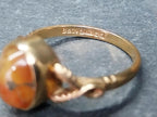 9ct Gold MOSS AGATE Ring - Dendritic - Size uk P (us 7.5) - 3.2g