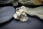 Vintage Silver TWO BELLS Charm - for bracelet, Wedding, Christmas, Anniversary, Birthday - 3.8g