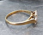 9ct GOLD DIAMOND Star Ring - Size uk M 1/2 (us 6.5) Hallmarked - 2.1g
