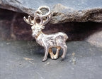 Sterling SILVER STAG DEER Charm Pendant - circa 1958 - 3.1g
