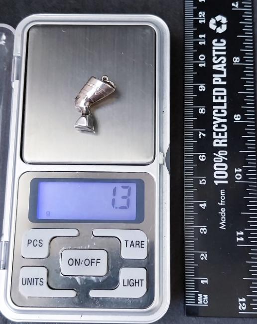 Vintage Silver Egyptian Pharaoh Head Nefertiti Bust Charm or Pendant - 1.3g