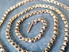 Antique Victorian 9ct GOLD ROLO BELCHER Chain Necklace with Barrel Clasp - 18" - 8.6g