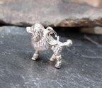 Silver Poodle Dog Charm - Vintage Bracelet Charm - 2.5g