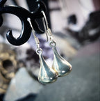 Vintage Sterling Silver Teardrop EARRINGS - Long Dangling  - 1.7g