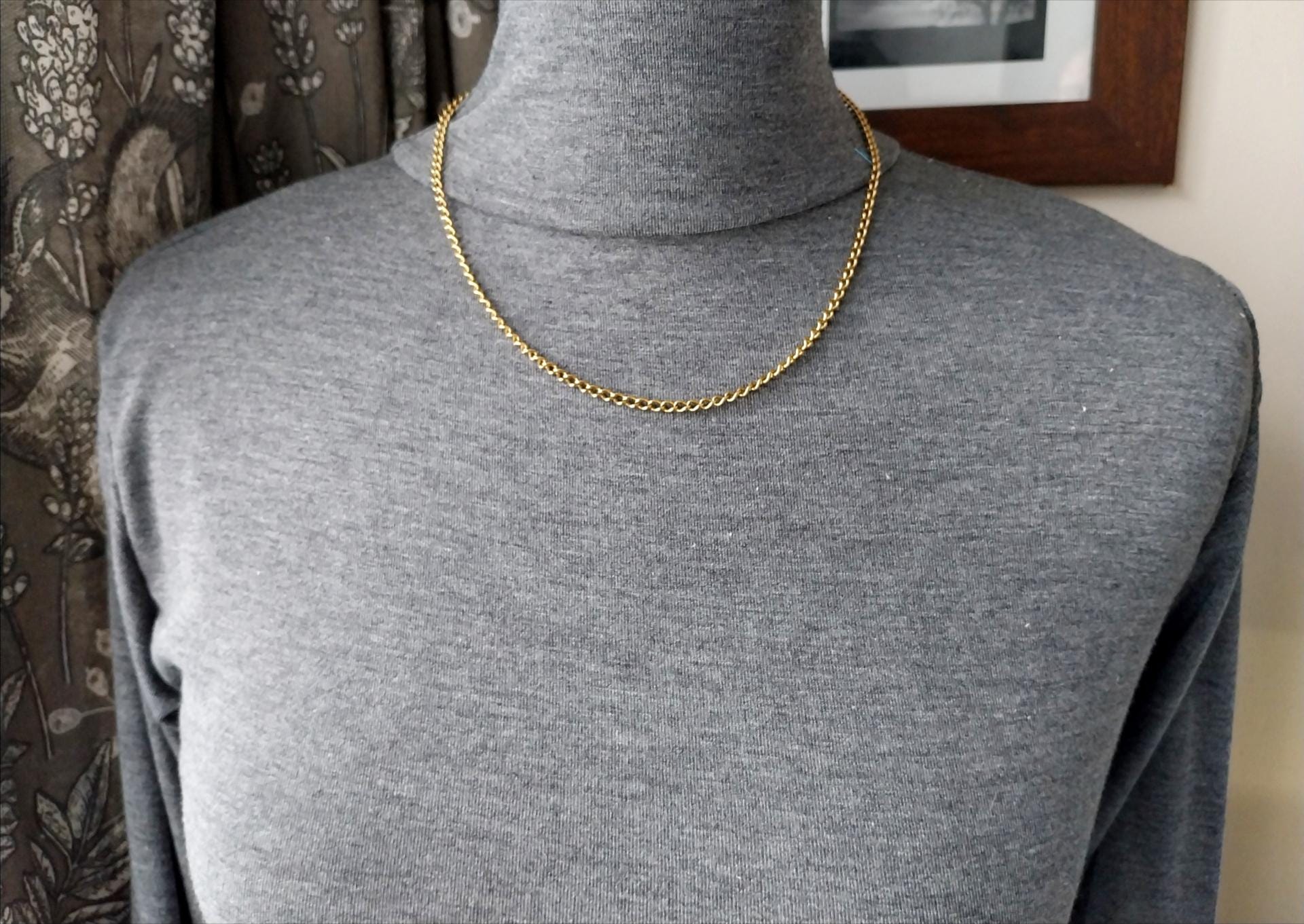 Vintage 9ct GOLD Chain Necklace, 19" Long  Hallmarked - 10.3g