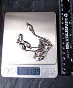 Sterling Silver Extra Long Belcher Chain Beaded Necklace - 32" - 11.3g