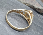 Vintage 9ct GOLD Smoky Quartz Ring - Size uk P (us 7.5) - 2g