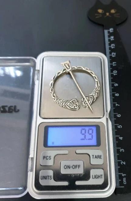 Robert Allison PENNANULAR BROOCH - Scottish Silver Shawl Pin c.1952 - 9.9g