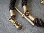 Victorian HAIR Watch chain with Rolled Gold Bloodstone swivel fob - 14" 16.4g