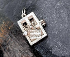 Vintage SILVER Wedding BOOK Album Bracelet Charm - Opening Pendant Locket - 4.2g