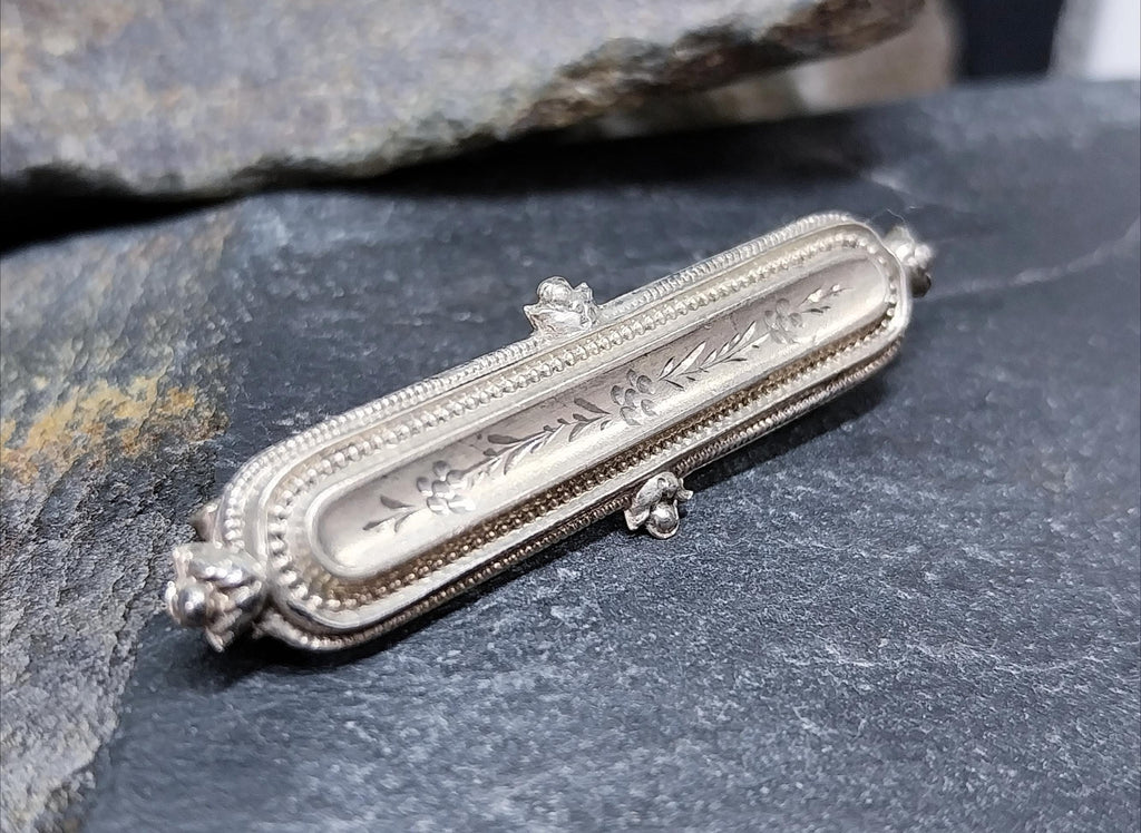 Antique Silver Bar BROOCH - Adie & Lovekin 1893 - 2.5g