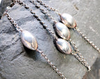 Sterling Silver Extra Long Belcher Chain Beaded Necklace - 32" - 11.3g