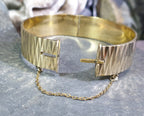 Vintage 22ct Gold on Sterling SILVER BANGLE Bracelet - 1967 - 39.2g