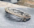 SILVER CELTIC Infinity Knot Brooch with Rose Surround - 4.8g