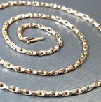 Antique 9ct GOLD Rolo BELCHER Chain Necklace with Barrel Clasp - 17" - 5.3g