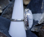 Vintage SILVER MOONSTONE RING - Ethereal - uk size Q (8) - 6.5g