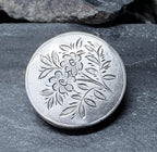 Sterling Silver Circular Brooch  - Round Button style - 8.5g