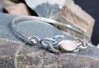 Kit Heath Sterling SILVER BANGLE Bracelet - with Mother Of Pearl - 8.9g