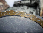 Vintage 9ct Rolled GOLD BANGLE - Weave Twist with Stars - 10.5g