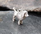 Silver Poodle Dog Charm - Vintage Bracelet Charm - 2.5g