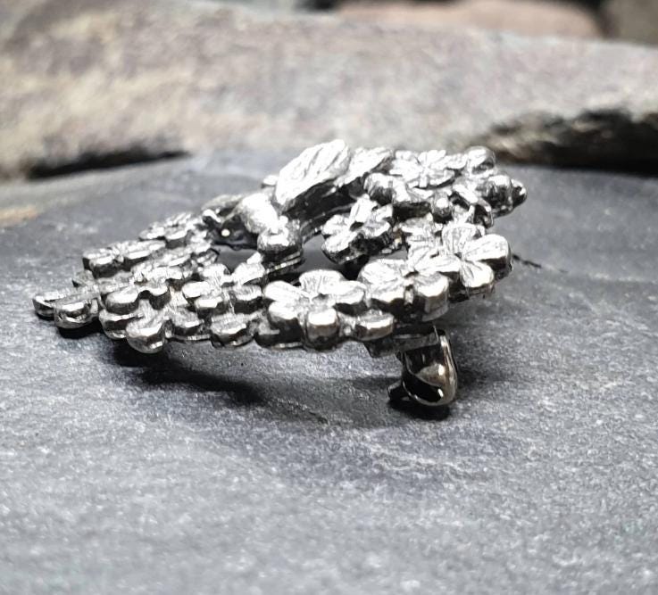 Vintage Sterling Silver HUMMINGBIRD BIRD Brooch - 6g