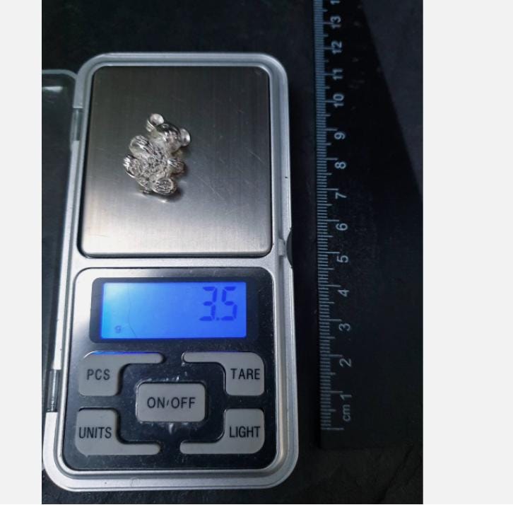 Vintage SILVER TEDDY BEAR Brooch - Sterling 3.5g