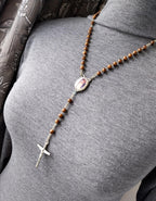 Vintage ROSARY BEADS with Crucifix - 22" Necklace - 18.7g